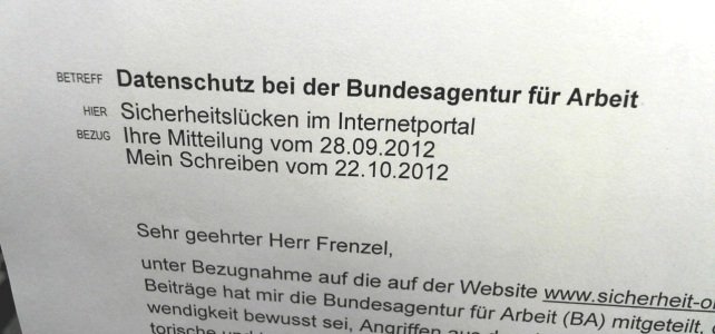 Bundesagentur für Arbeit belügt BfDI zu Sicherheitslücken und Angriffen