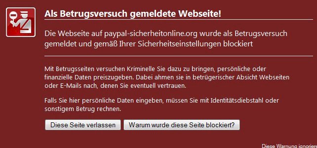 WARNUNG: paypal-sicherheitonline.org ist eine betrügerische Website!
